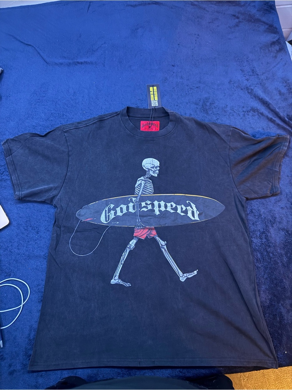 Godspeed Skeleton Surf Graphic Tee - Black